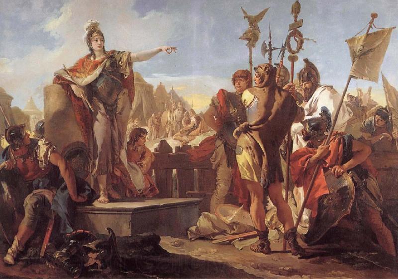 Giovanni Battista Tiepolo Queen Zenobia talk to their soldiers Spain oil painting art